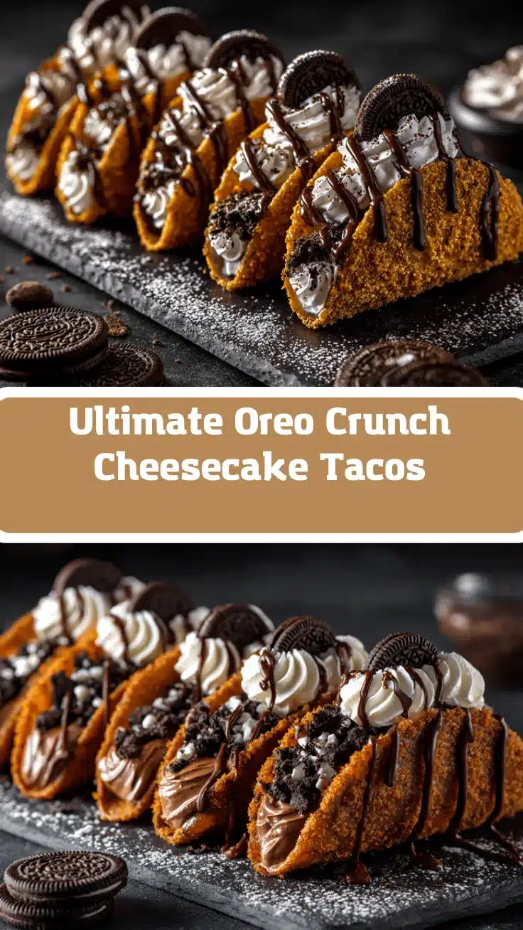 Oreo Crunch Chocolate Cheesecake Tacos recipe