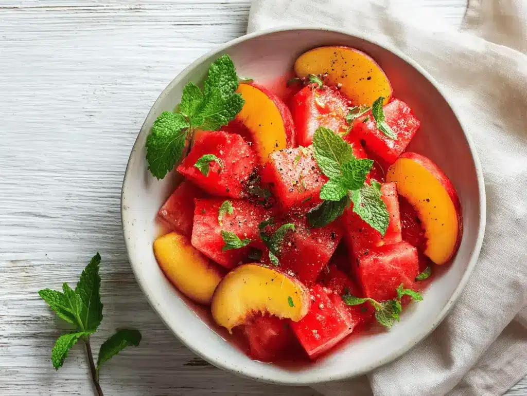 peach watermelon salad - featured image