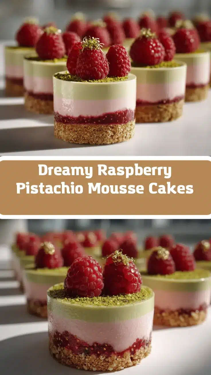 raspberry pistachio mousse cakes recipe