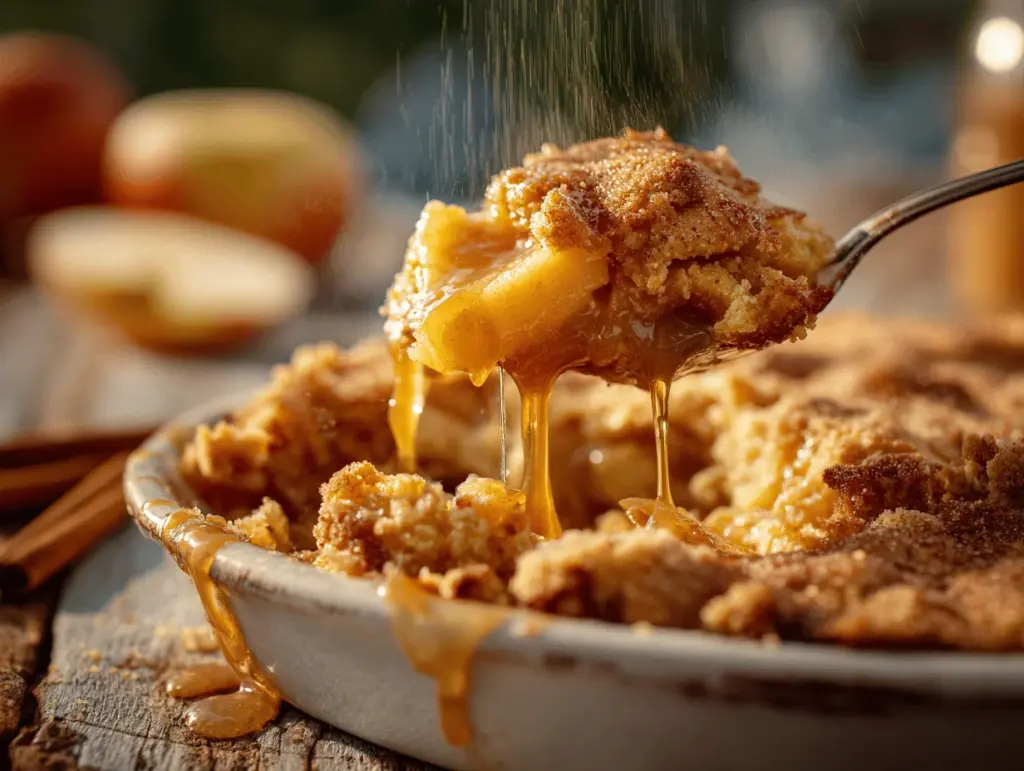 slow cooker caramel apple dump cake - featured image