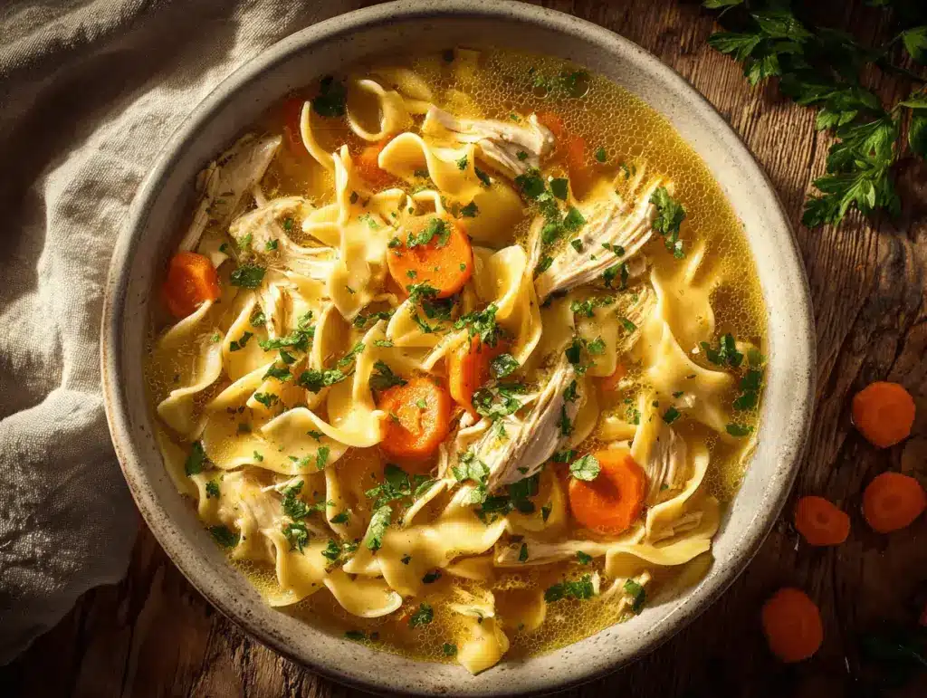 slow cooker chicken noodle soup - featured image