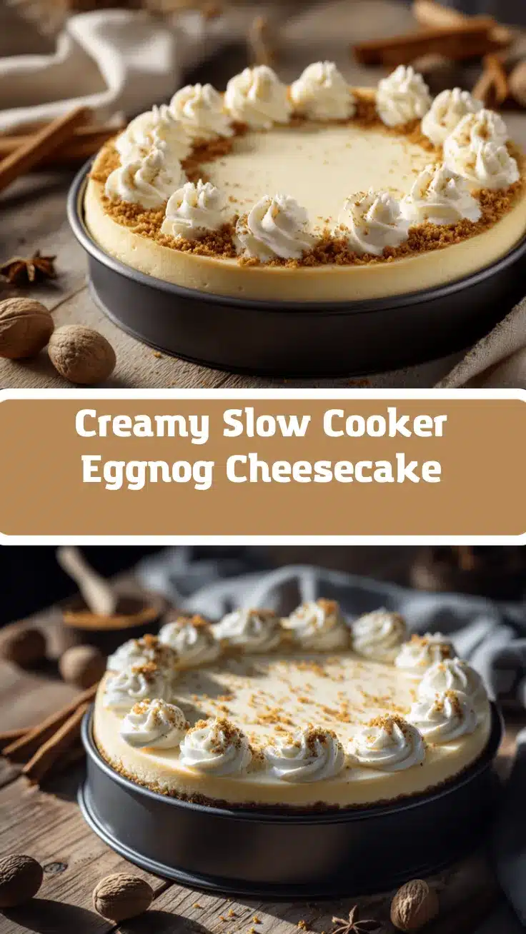 slow cooker eggnog cheesecake recipe