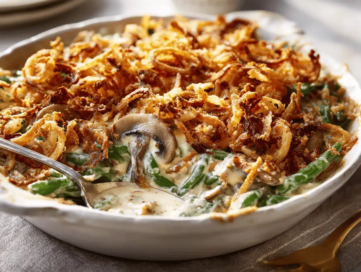 slow cooker green bean casserole preparation steps