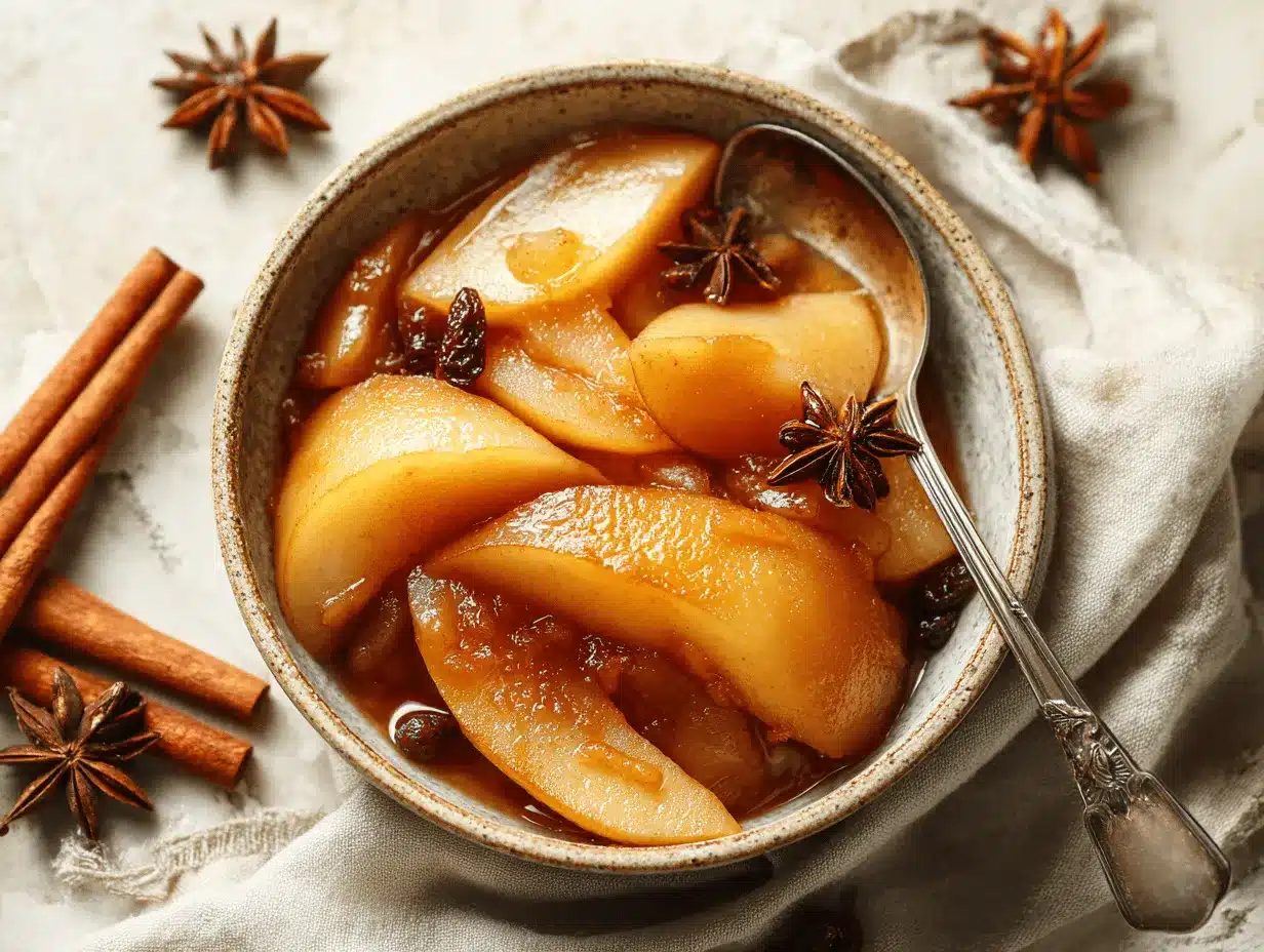 slow cooker spiced pear compote preparation steps