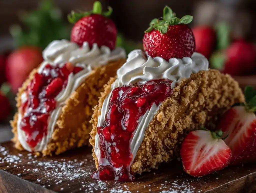 Strawberry Crunch Cheesecake Tacos - featured image
