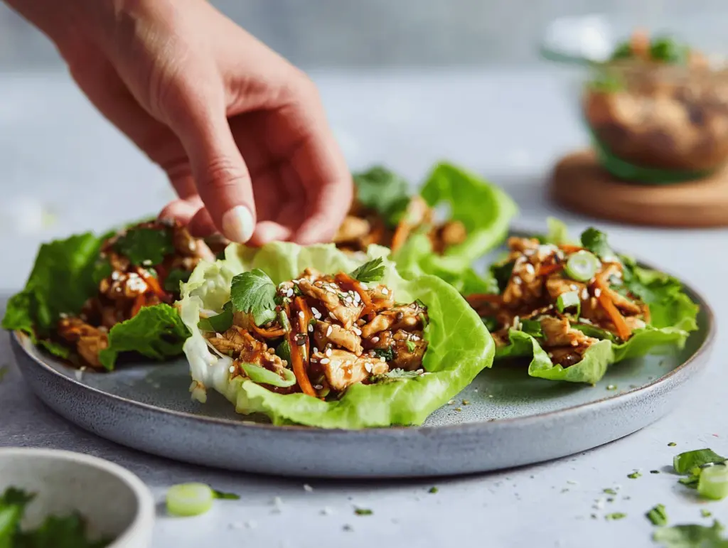 Thai chicken lettuce wraps - featured image
