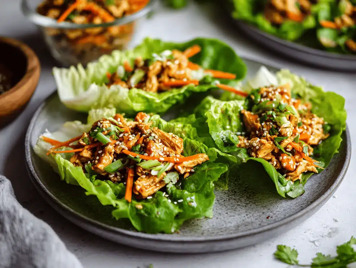 Thai chicken lettuce wraps preparation steps