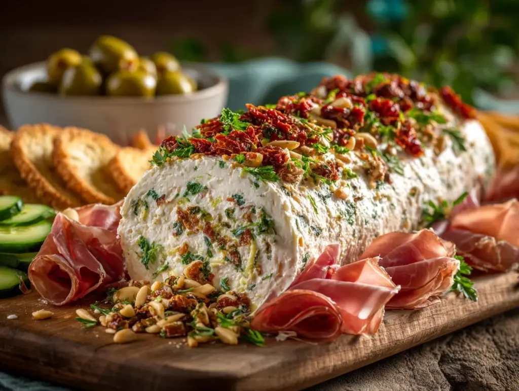 antipasto cream cheese log - featured image