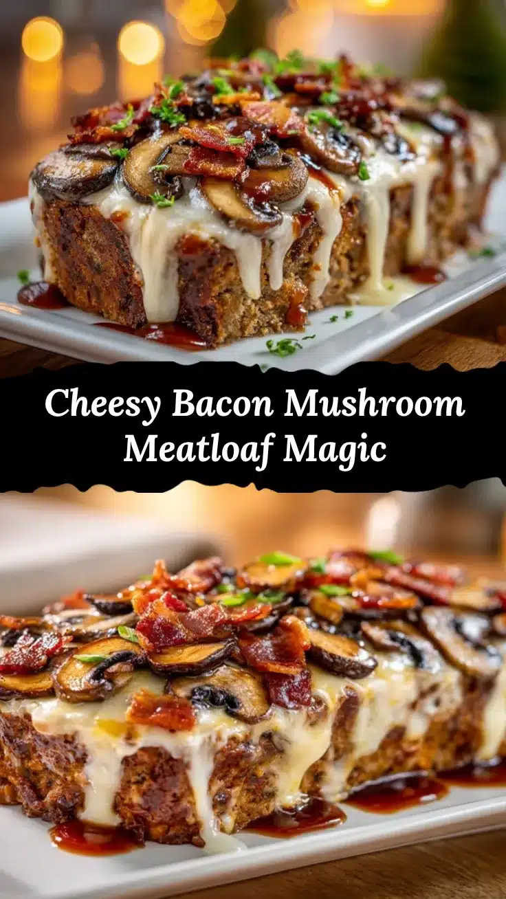 Bacon Mushroom Swiss Cheese Meatloaf recipe