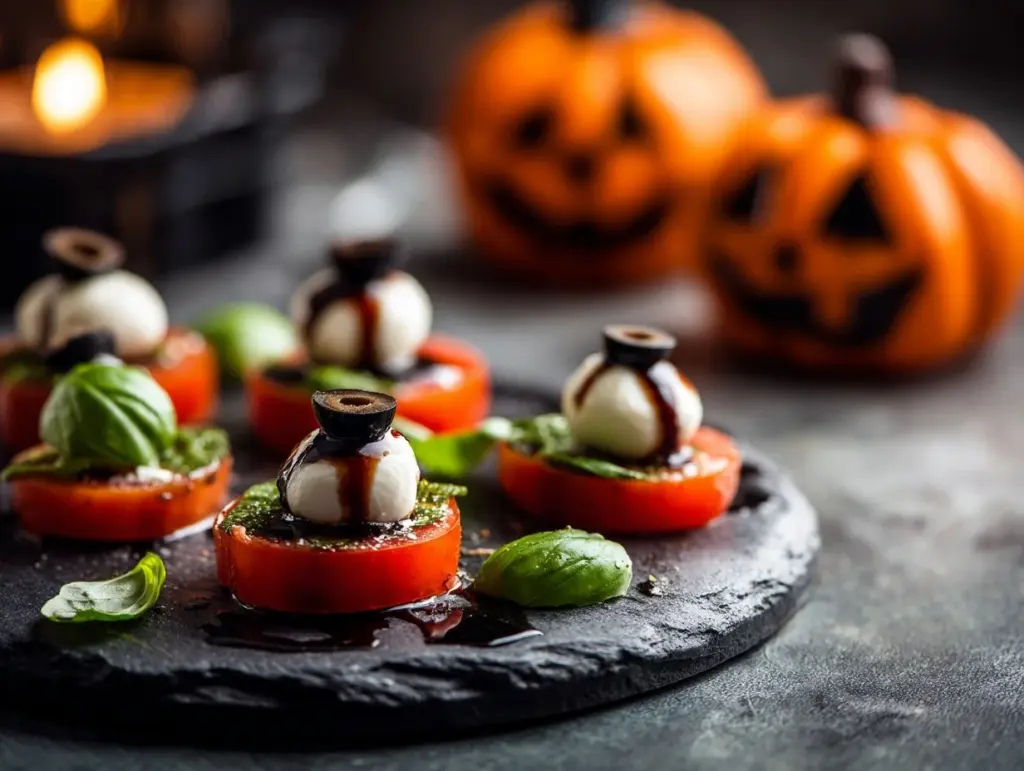 bloody eyeball caprese bites - featured image