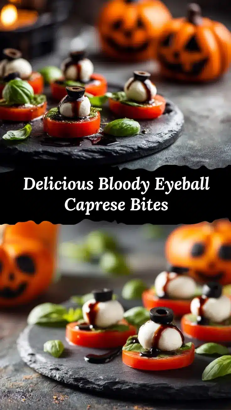 bloody eyeball caprese bites recipe