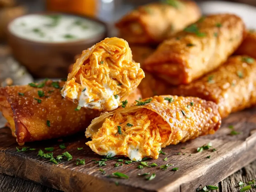 Buffalo Chicken Dip Egg Rolls - featured image