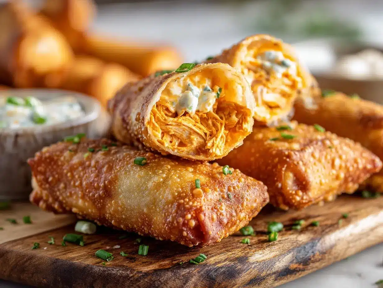 Buffalo Chicken Dip Egg Rolls preparation steps