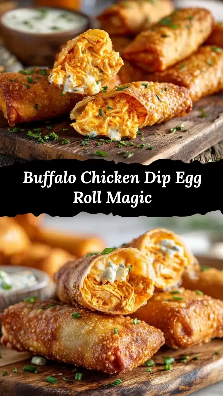 Buffalo Chicken Dip Egg Rolls recipe