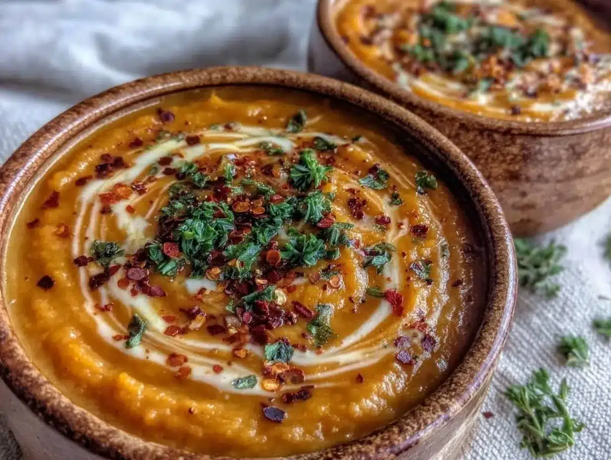 butternut squash sweet potato soup preparation steps
