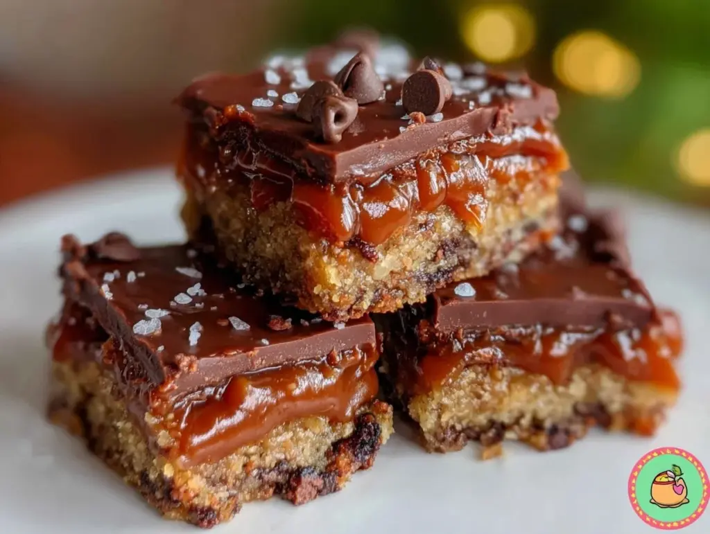 caramel cookie bars - featured image