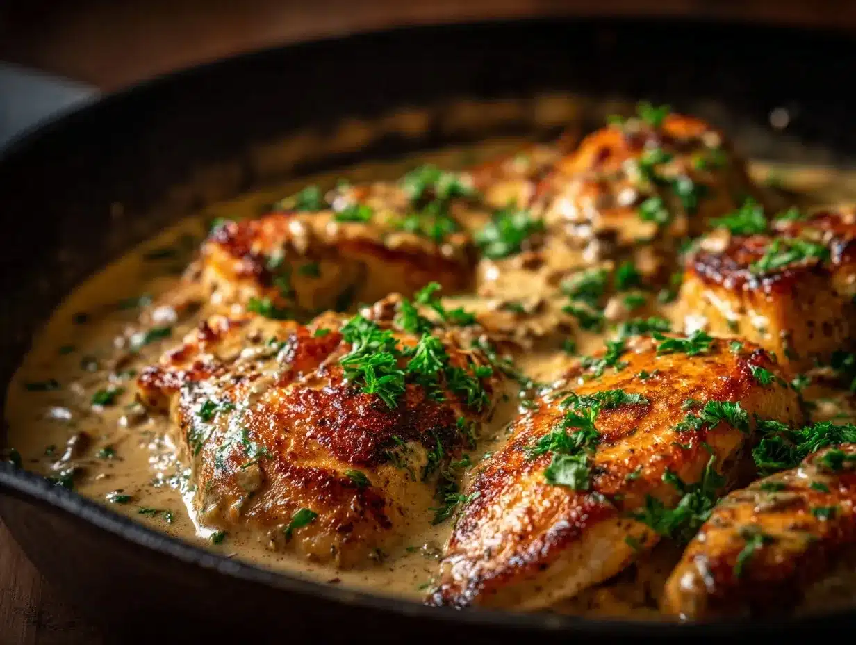 chicken whiskey cream sauce preparation steps