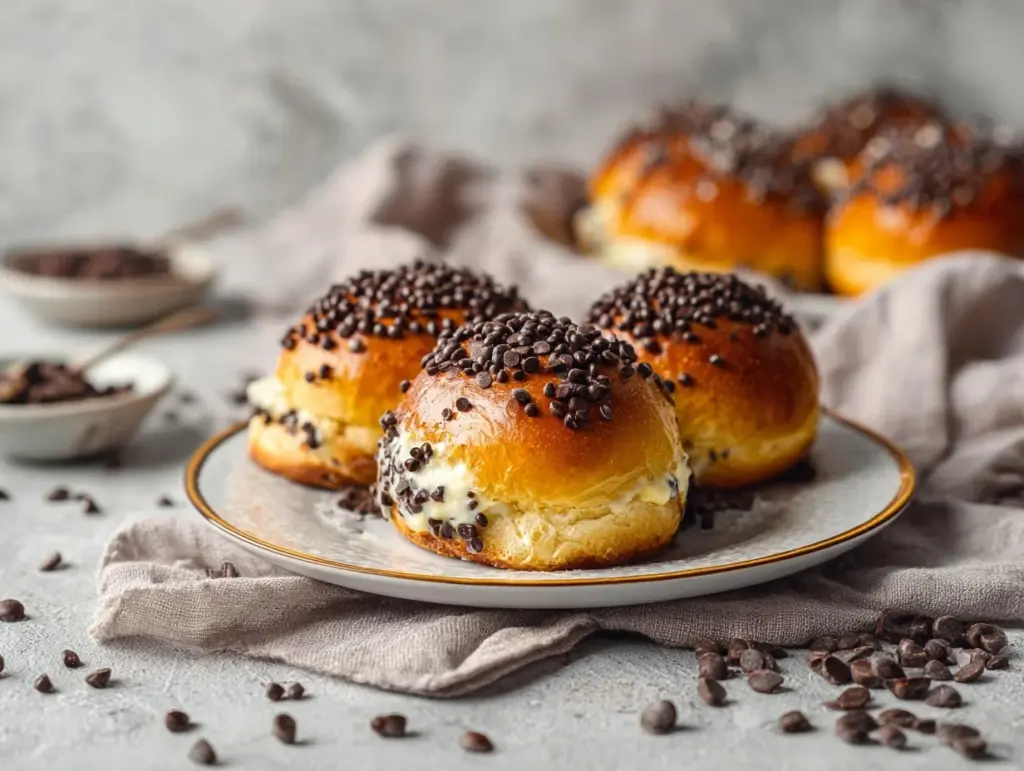 chocolate chip vanilla custard brioche - featured image