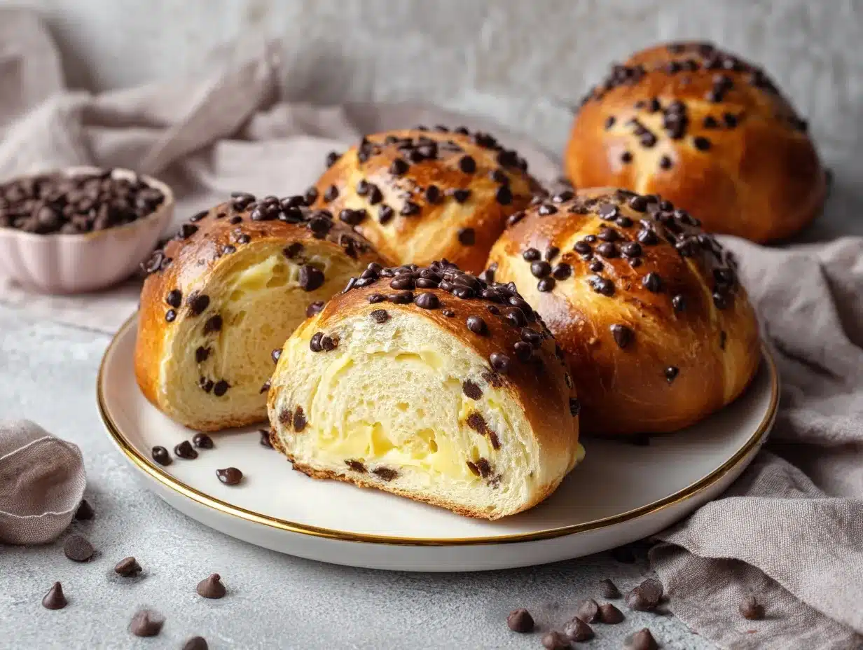 chocolate chip vanilla custard brioche preparation steps