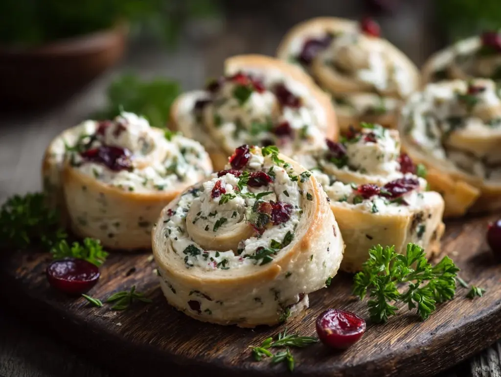 cranberry feta pinwheels - featured image