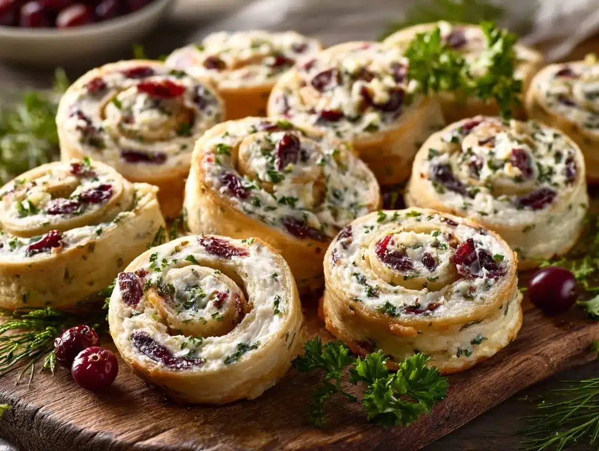 cranberry feta pinwheels preparation steps