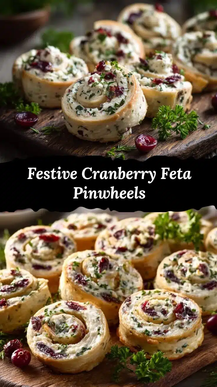 cranberry feta pinwheels recipe