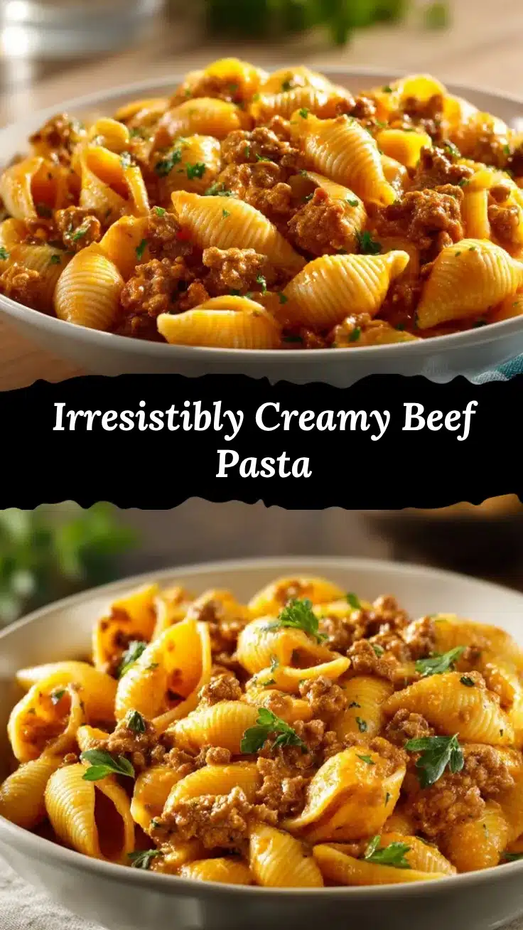 creamy beef and shells recipe