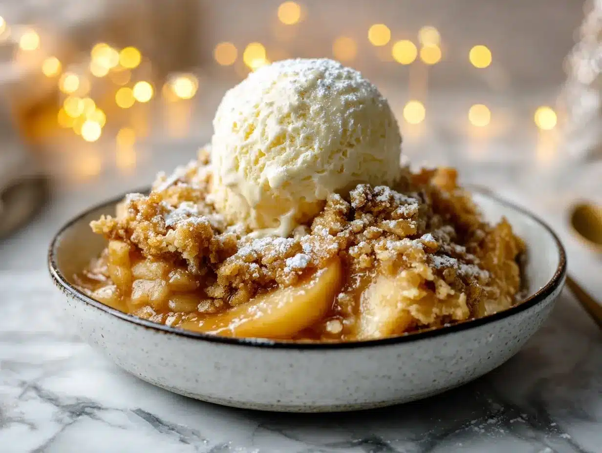 Crockpot Caramel Apple Dump Cake preparation steps