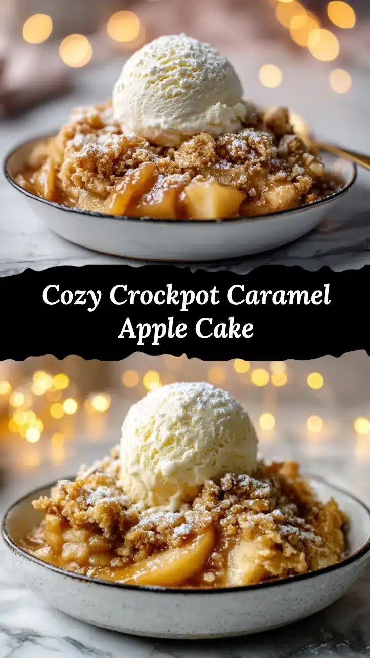 Crockpot Caramel Apple Dump Cake recipe