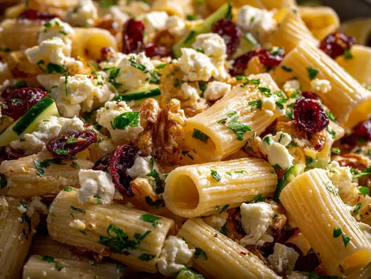 feta cranberry rigatoni salad preparation steps