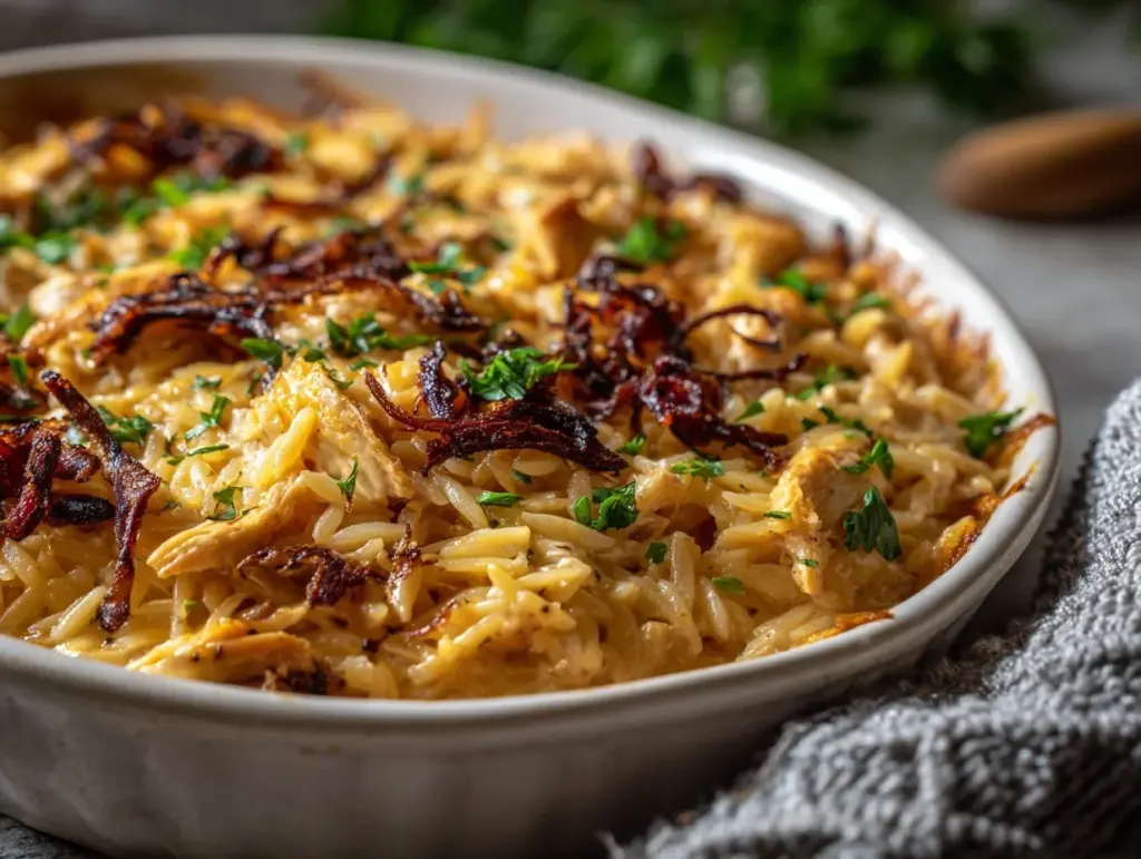 French Onion Orzo Bake - featured image