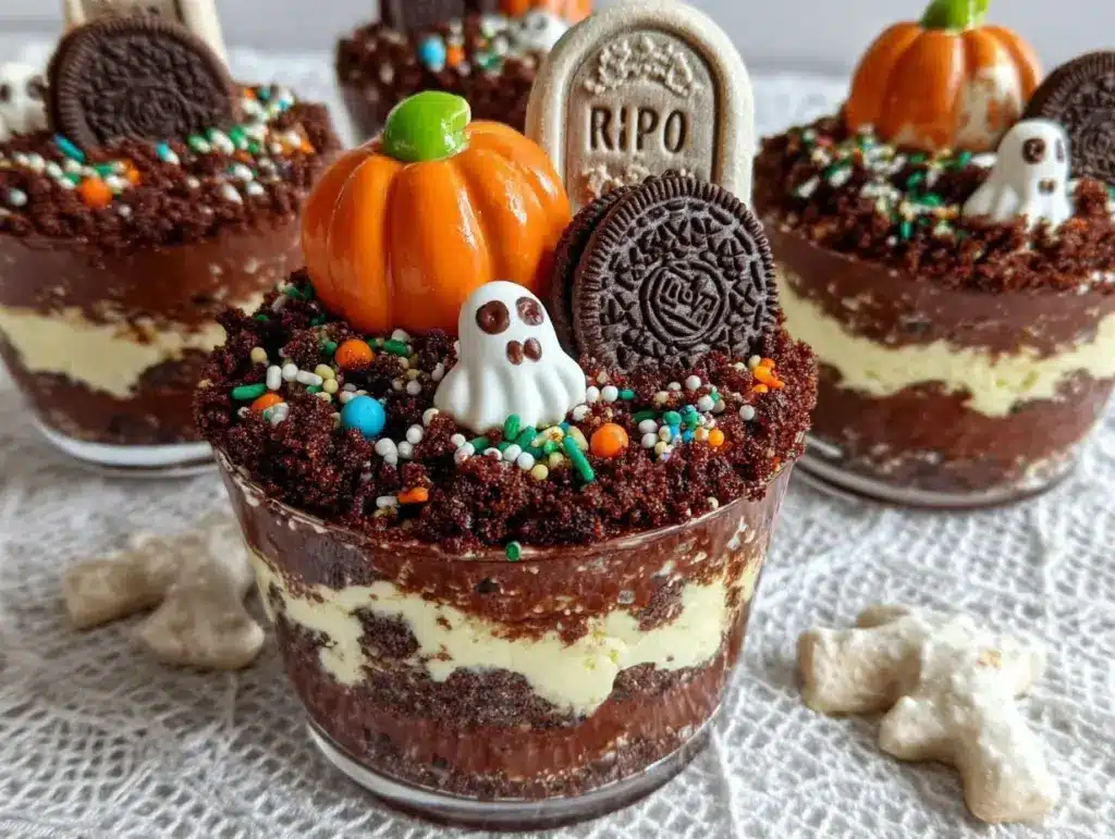 graveyard dirt cake cups - featured image