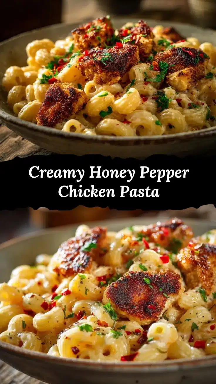 Honey Pepper Chicken Mac and Cheese recipe