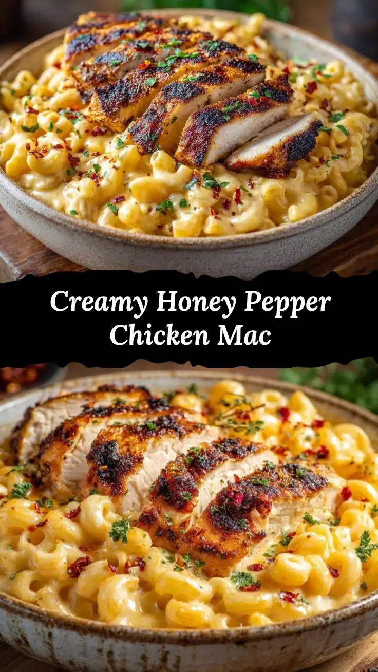 Honey Pepper Chicken Mac and Cheese recipe