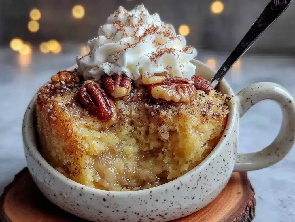 microwave apple mug cake - featured image