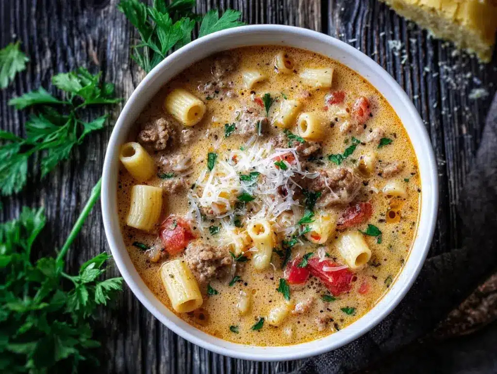 Parmesan Italian Beef Sausage Soup - featured image