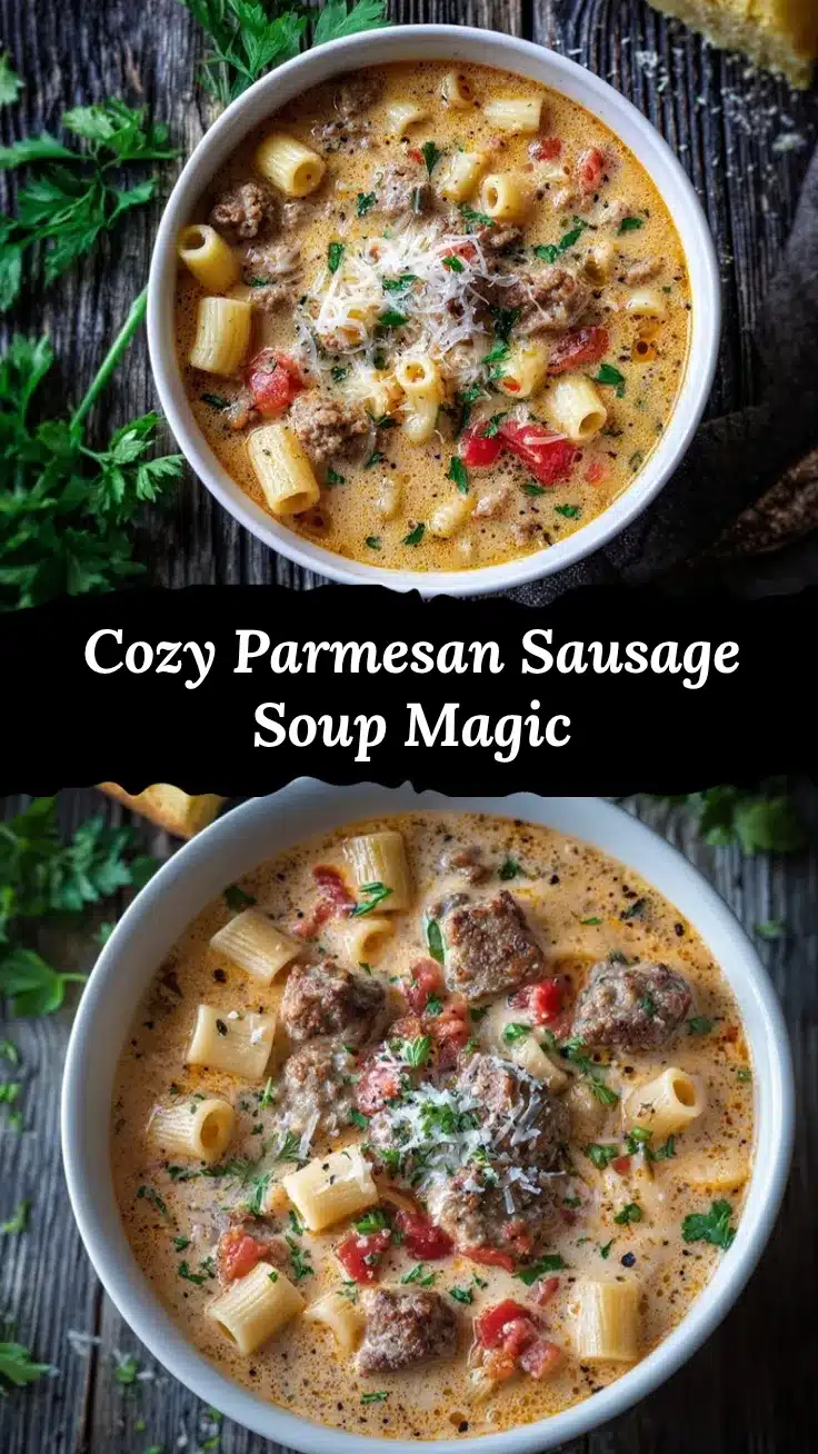 Parmesan Italian Beef Sausage Soup recipe