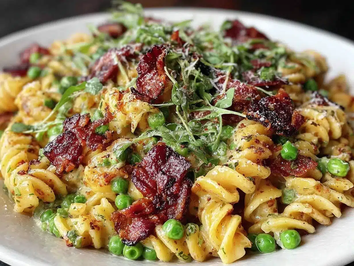pasta with peas and pancetta preparation steps