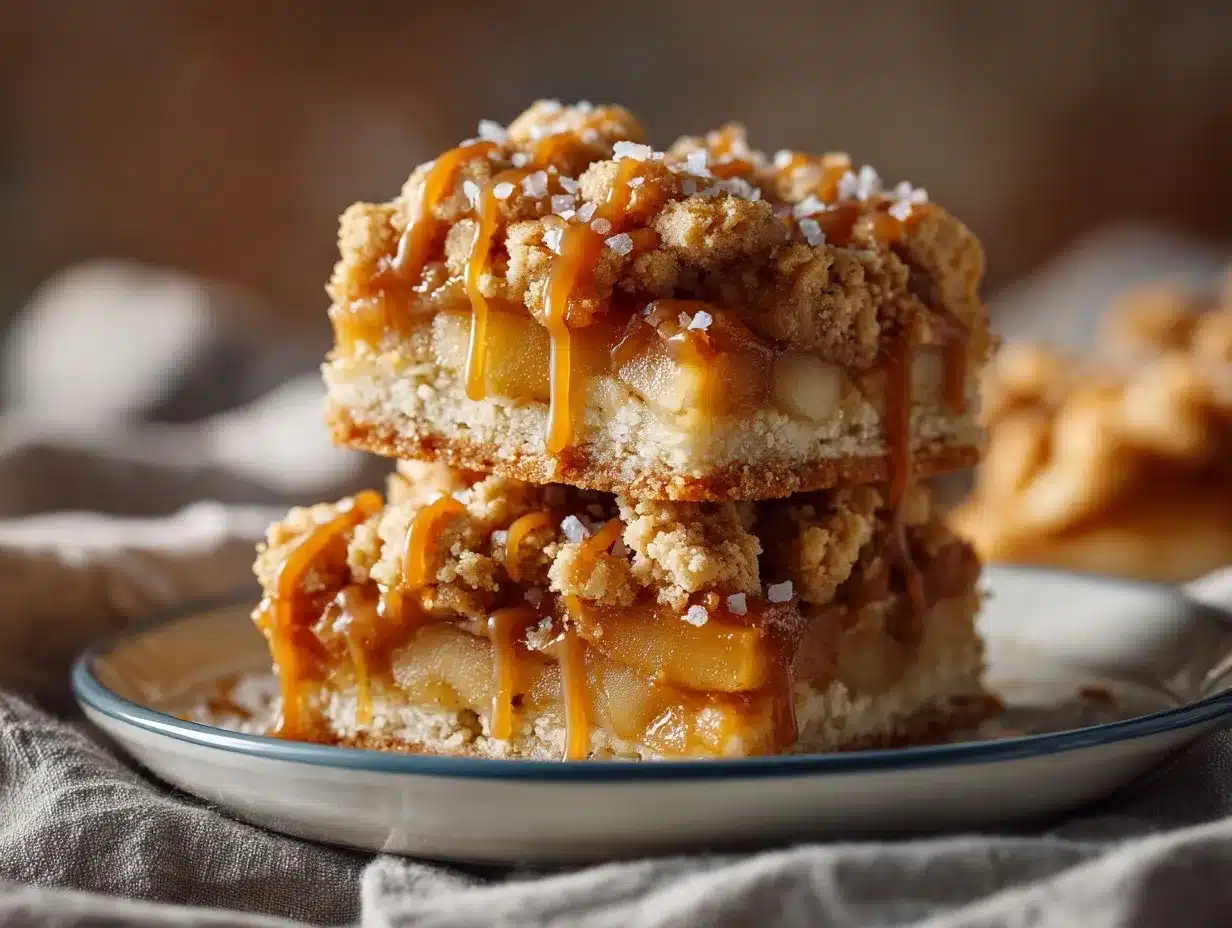 salted caramel apple crisp bars preparation steps
