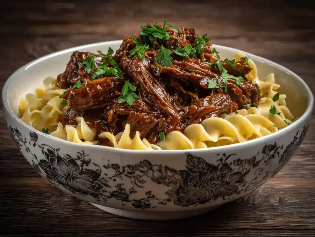 slow cooker beef noodles - featured image