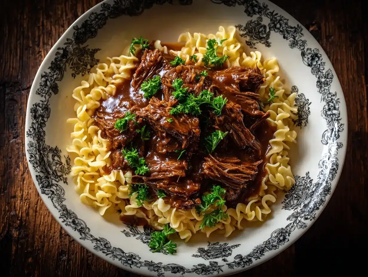 slow cooker beef noodles preparation steps