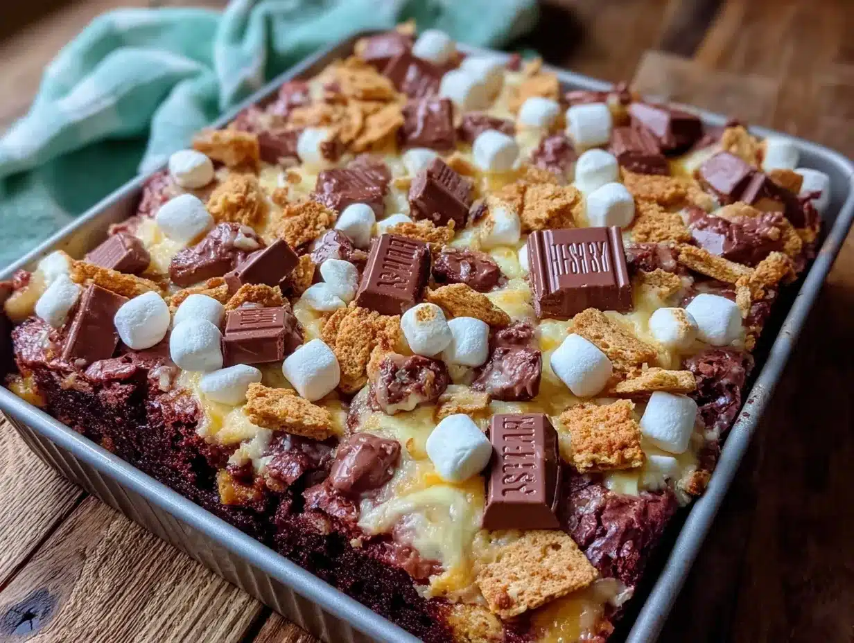 smores brownie bars preparation steps