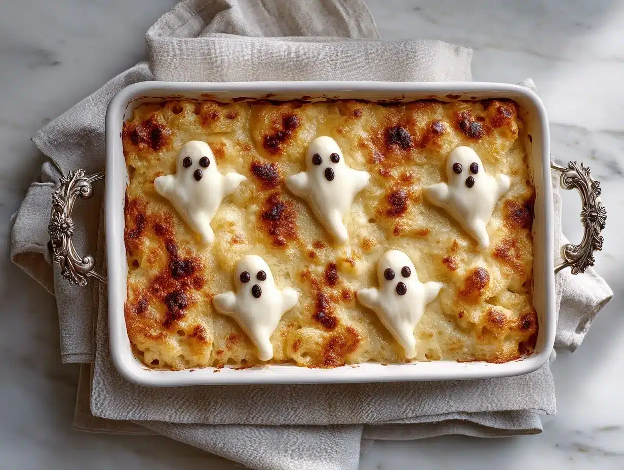Spooky Ghost Mac & Cheese preparation steps
