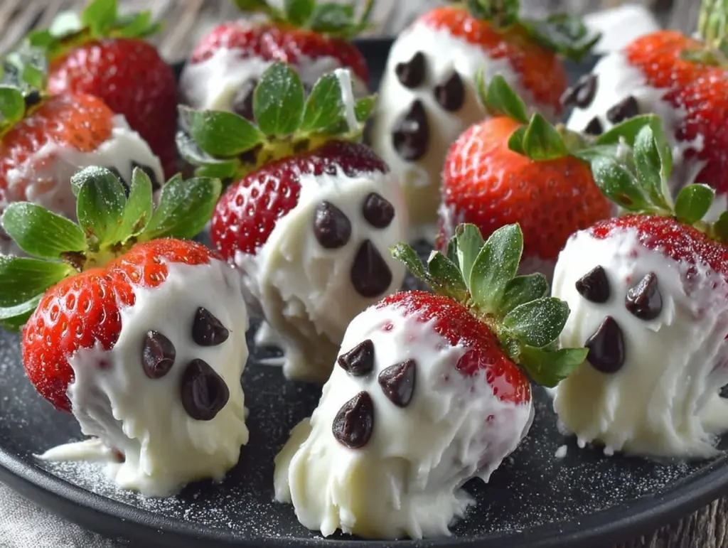 spooky ghost strawberries - featured image