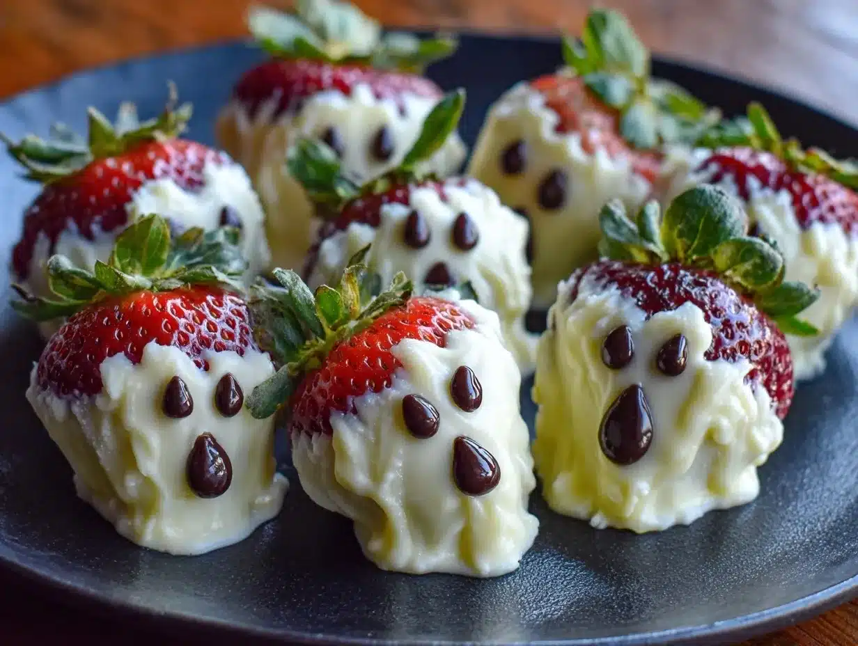 spooky ghost strawberries preparation steps