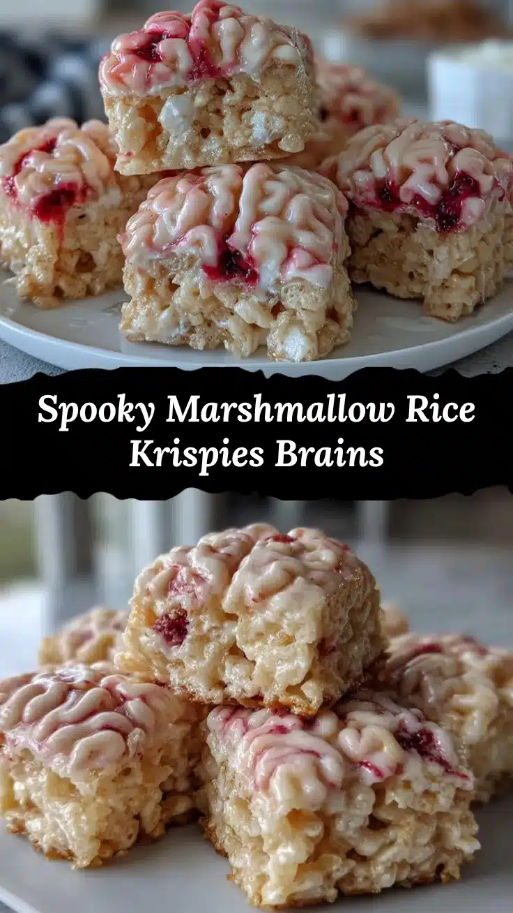 Spooky Marshmallow Rice Krispies Brains recipe