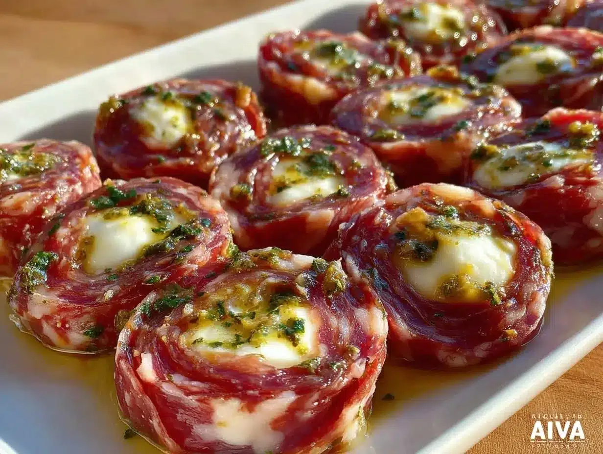 Spooky Salami Mozzarella Eyeballs preparation steps
