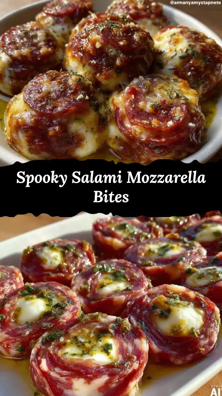 Spooky Salami Mozzarella Eyeballs recipe