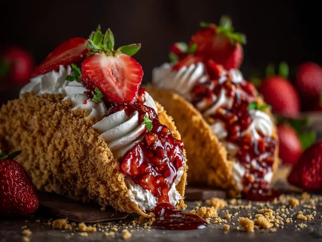 Strawberry Crunch Cheesecake Tacos - featured image
