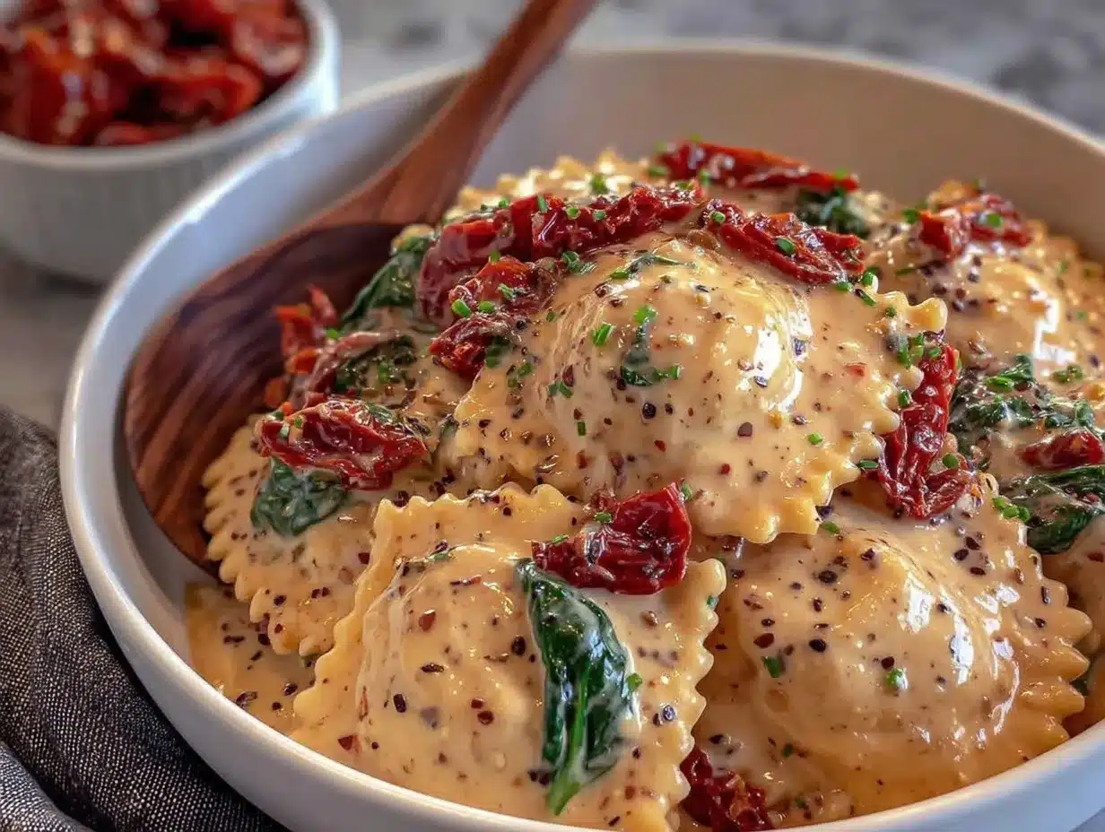 Tuscan Garlic Ravioli preparation steps